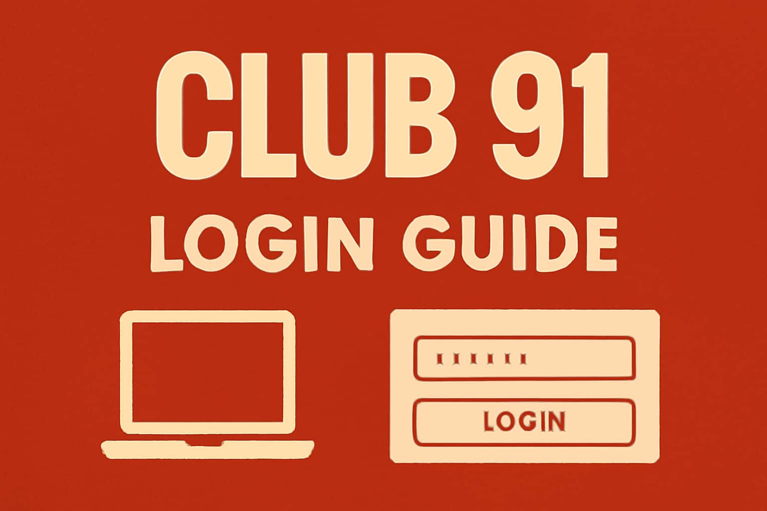 An informative scene depicting a login interface for Club 91, highlighting security features and accessibility.