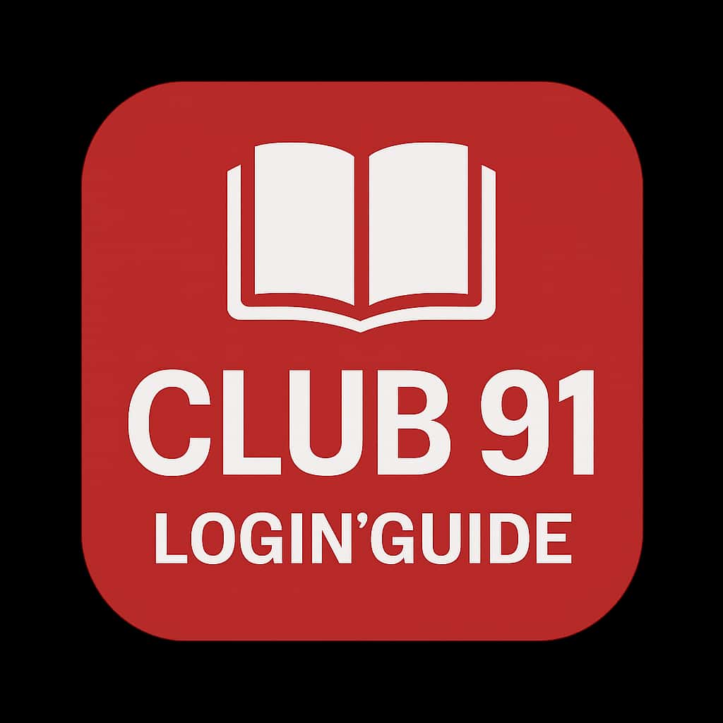 A badge representing the Club 91 Login Guide, emphasizing user assistance and access.