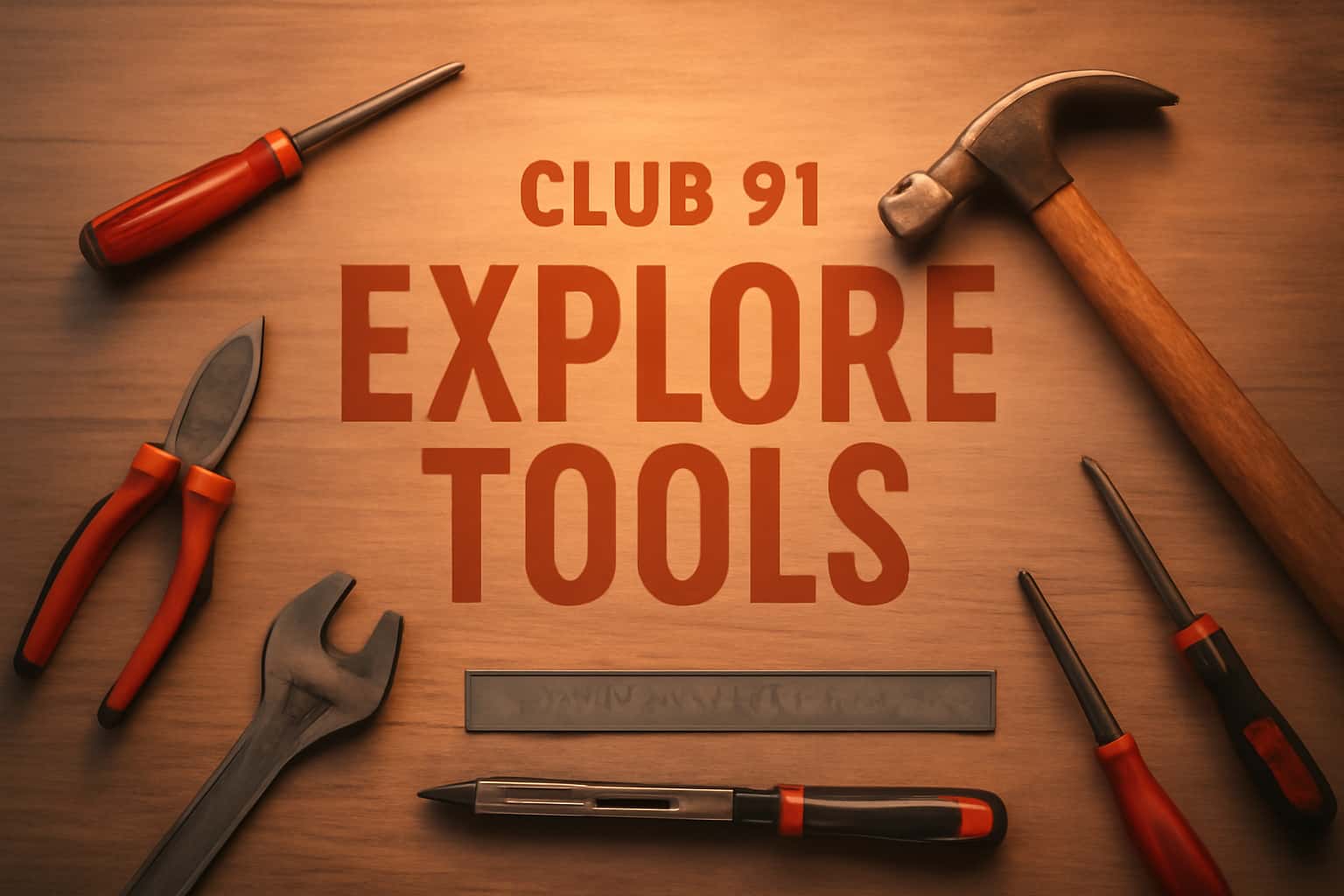 An informational scene showcasing Club 91 tools