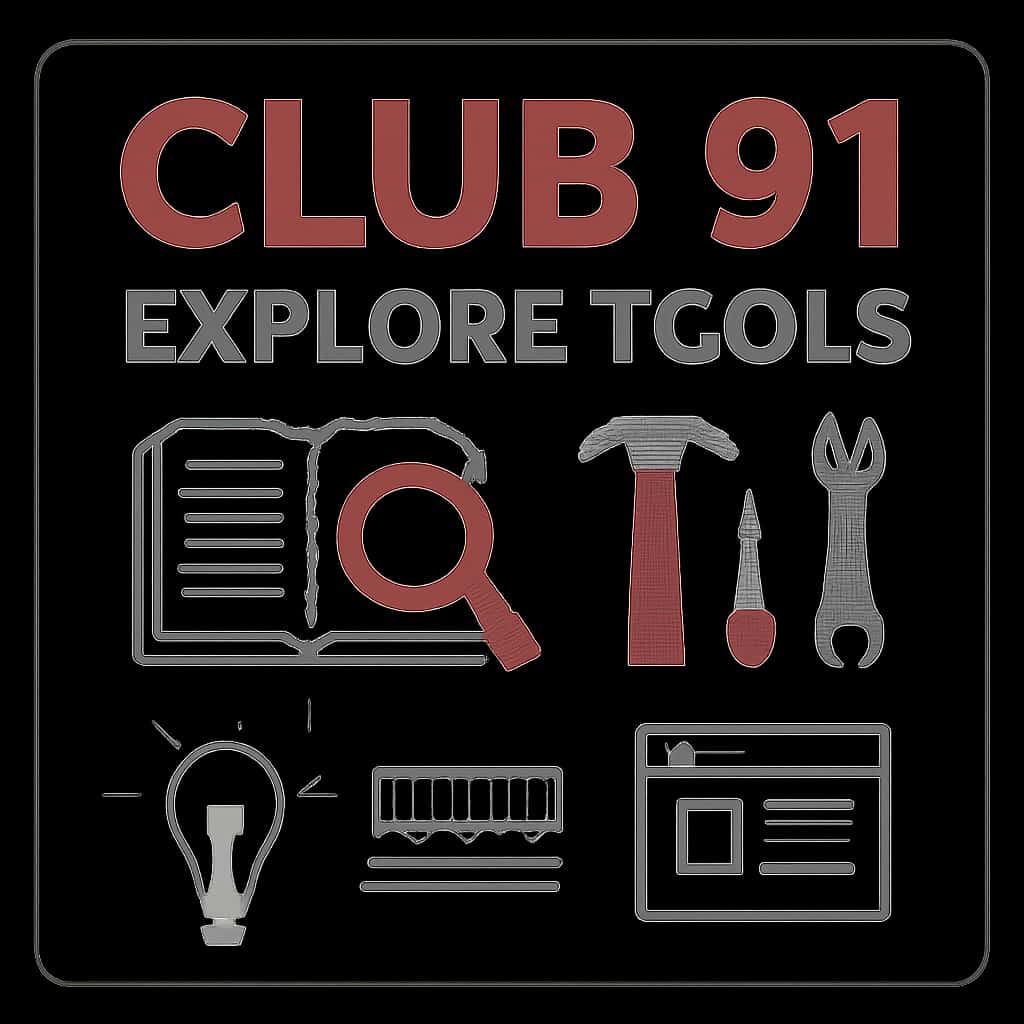 Illustration explaining tools available in Club 91
