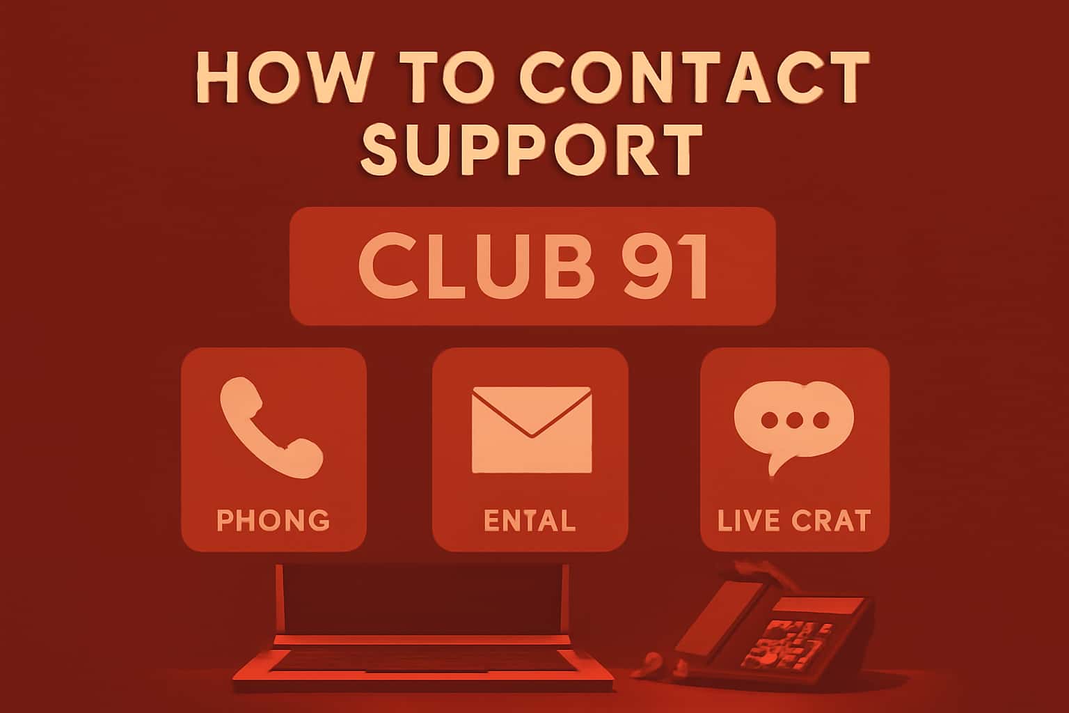 An informative visual scene highlighting Club 91 customer support options.