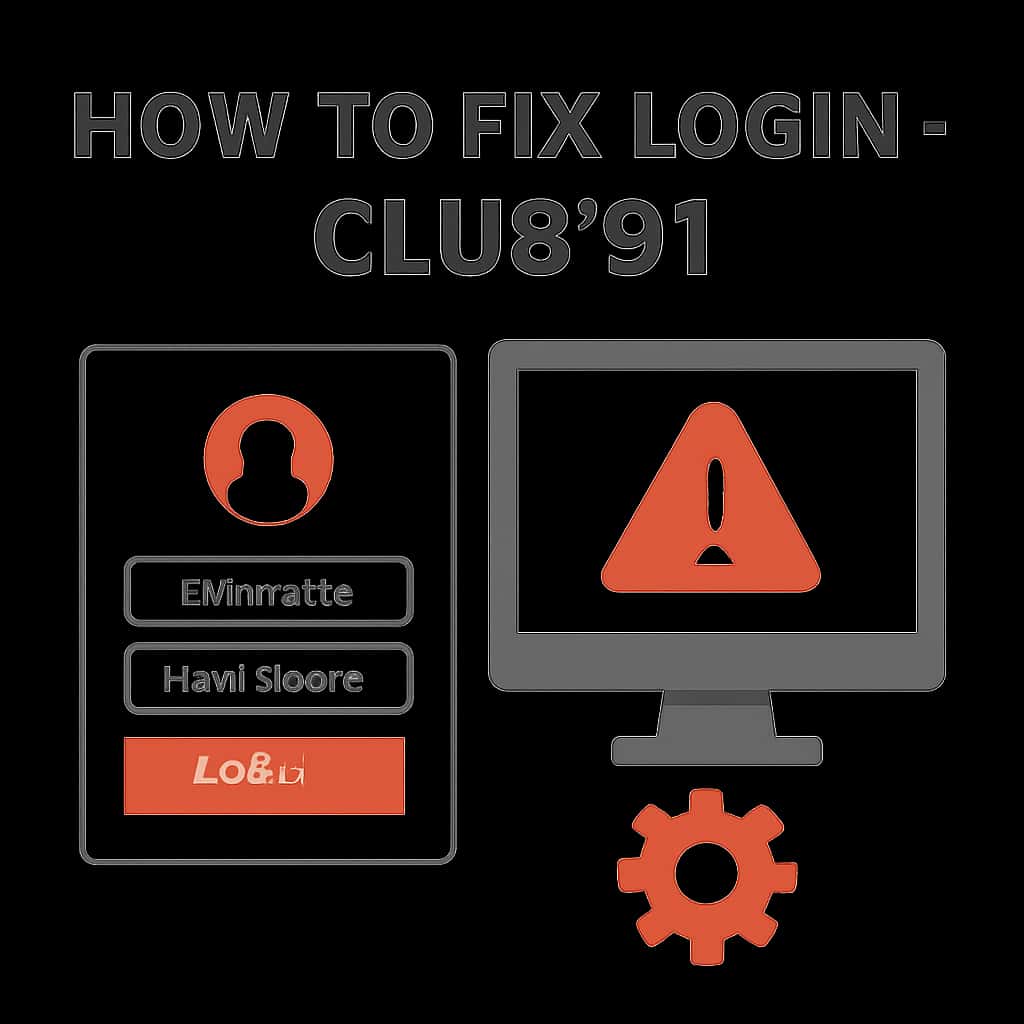 An educational diagram illustrating steps to resolve login issues on Club 91.