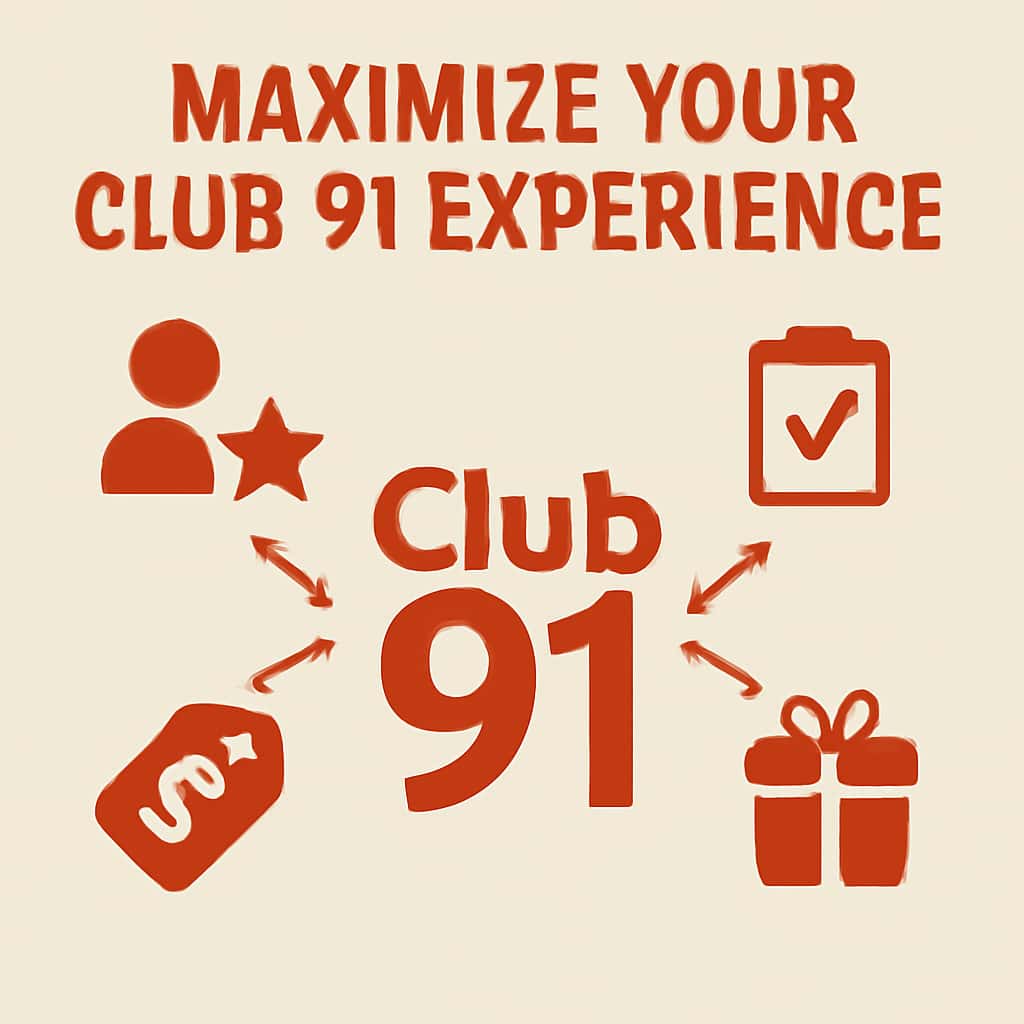 An educational diagram about maximizing Club 91 experience.