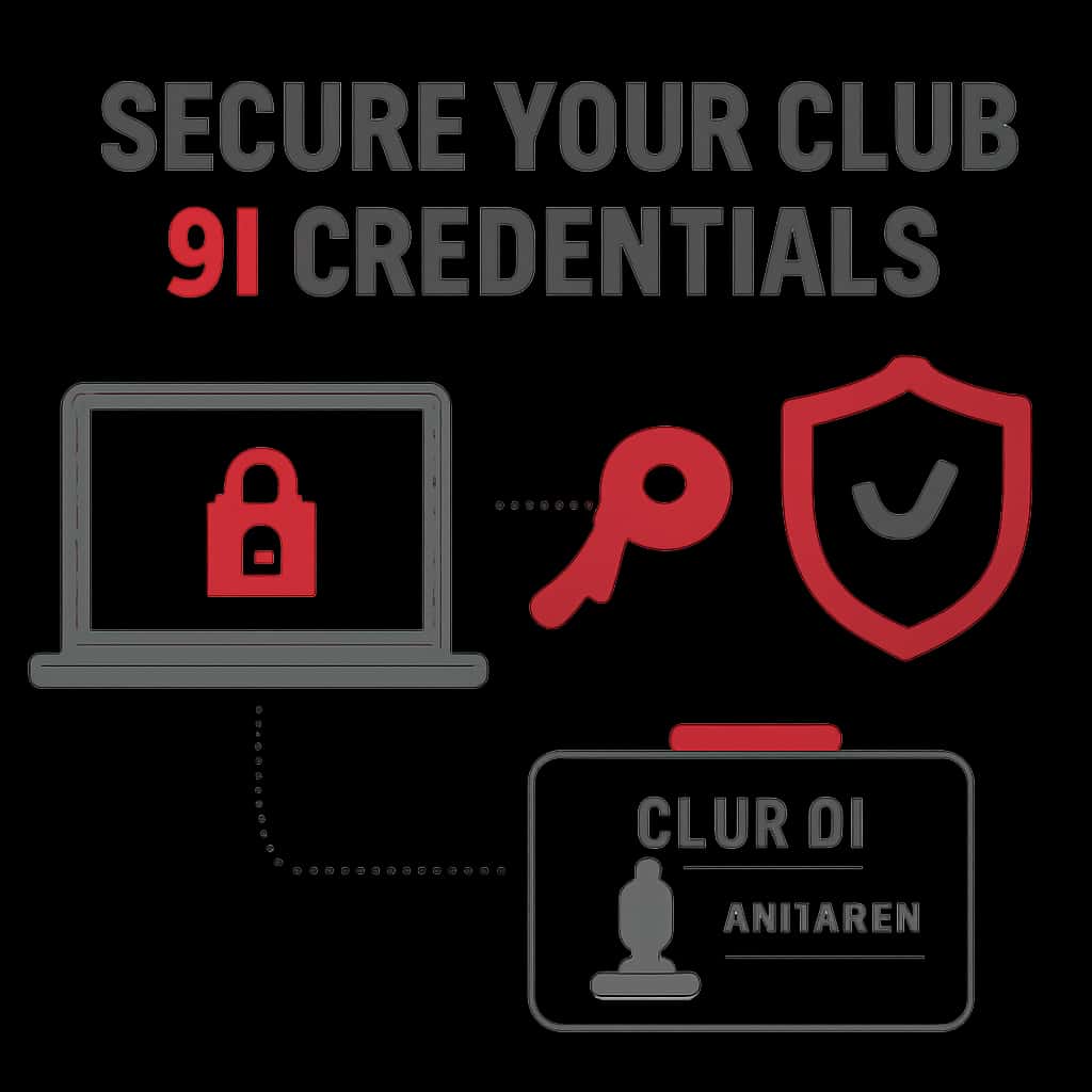 An educational diagram outlining best practices for securing Club 91 credentials.